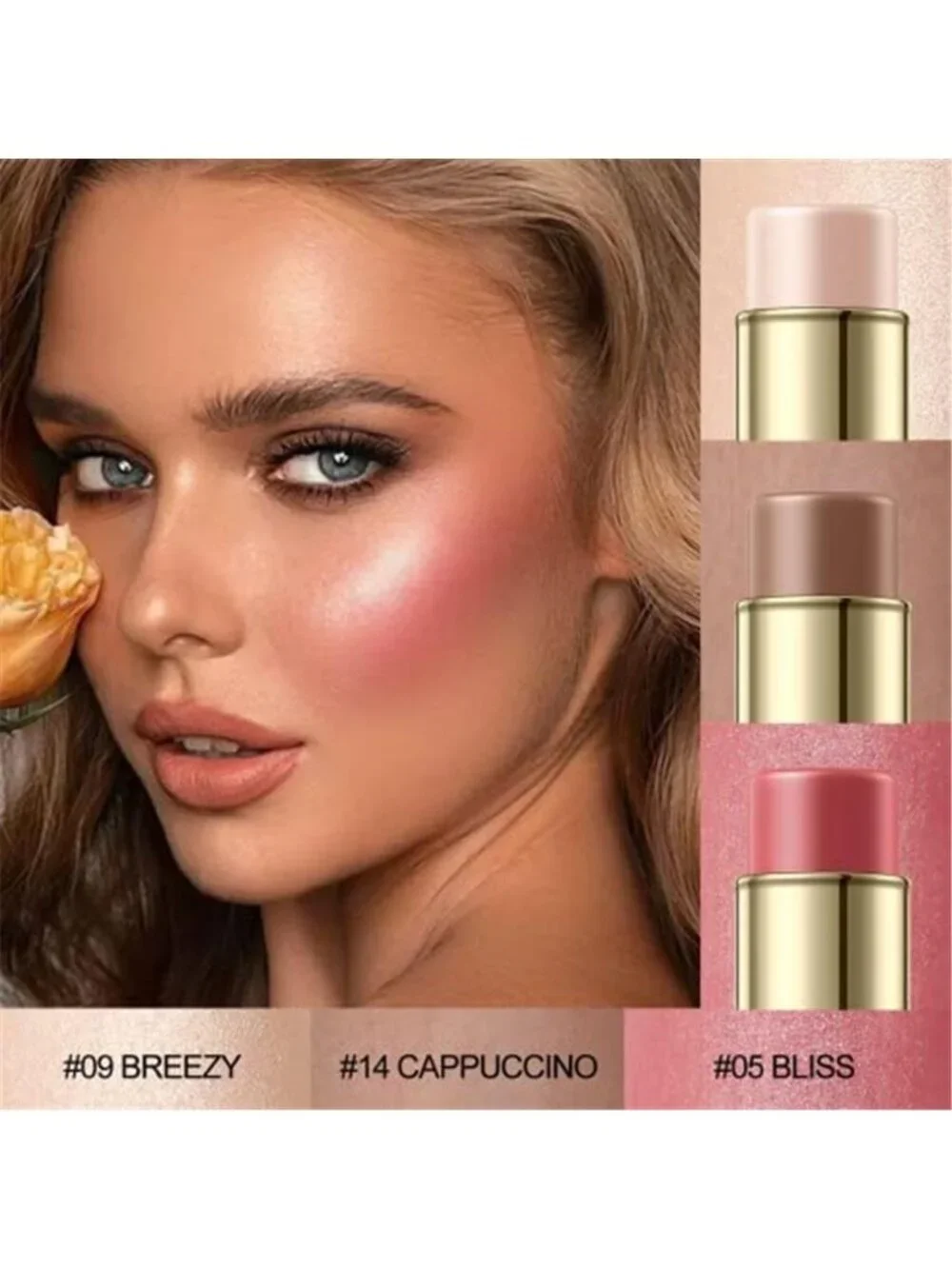 3 Pcs LIGHT-MEDIUM Contour Stick Set Cream Blush & Highlighter Pen